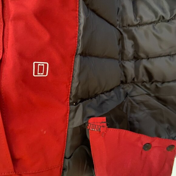 NWT Red & Gray Colorblock Zip-Up Jacket – Hooded Windbreaker w/ Pockets - Picture 6 of 8